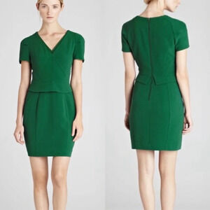 Reiss Marcia Green V-Neck Dress Size 6